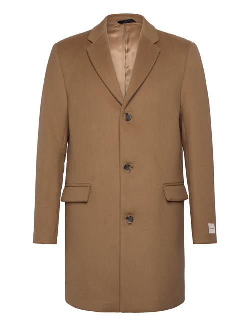 Fine Wool Blend Coat Calvin Klein Beige