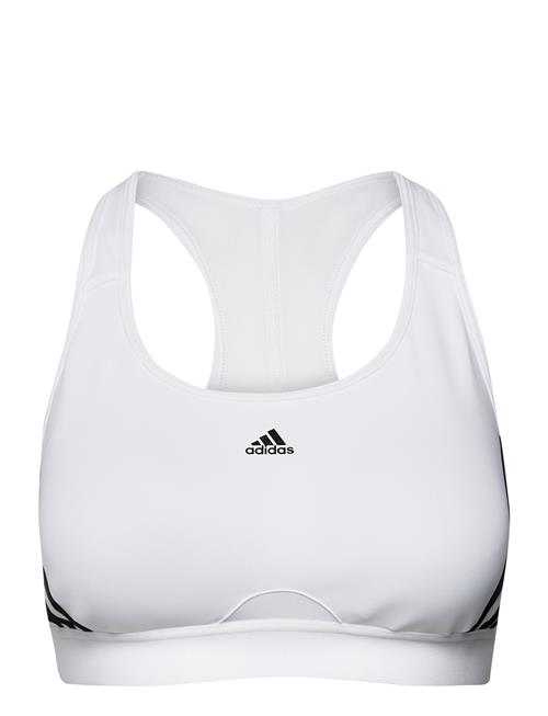 adidas Performance Adidas Powerreact Training Medium-Support 3-Stripes Bra Adidas Performance White