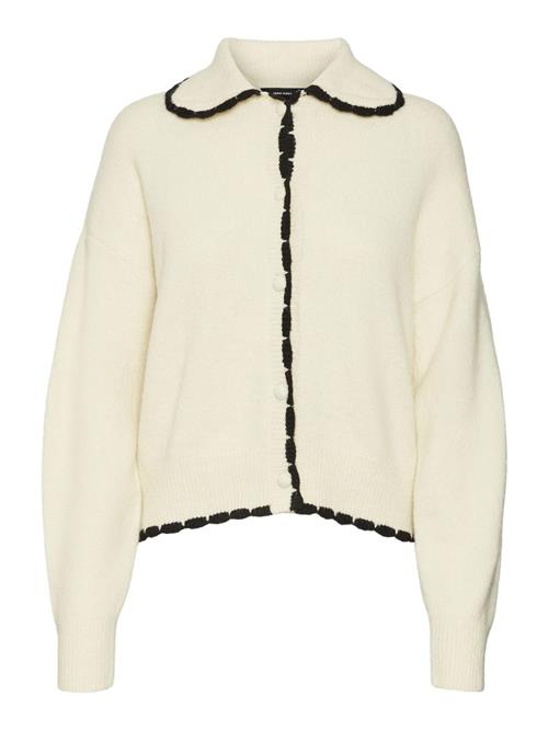 VERO MODA Cardigan 'LOULOU'  beige / sort