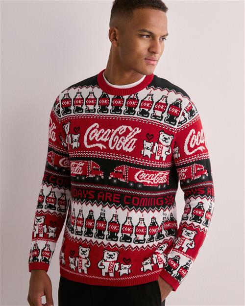 Only & Sons Onsxmas Reg 5 Cola Crew Knit Cs Jultröjor Rød