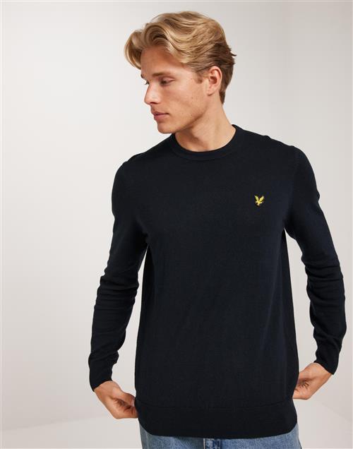 Lyle & Scott Cotton Merino Crew Neck Jumper Striktrøjer Blå