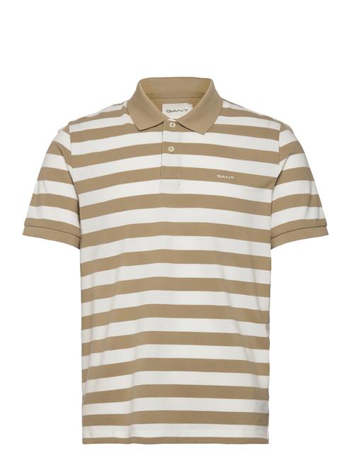 GANT Stripe Ss Pique Polo GANT Beige