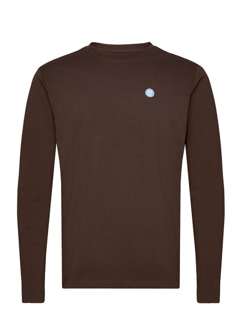 Knowledge Cotton Apparel Viggo Badge Long Sleeve - Regenerat Knowledge Cotton Apparel Brown