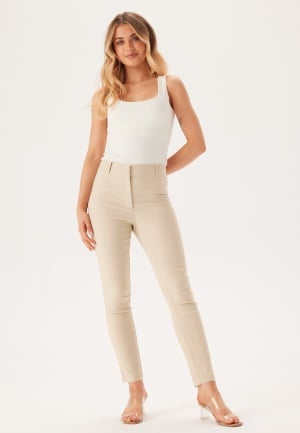 BUBBLEROOM Selene Stretchy Ankle Push-Up Trousers Light beige 36