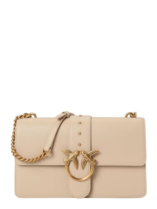 PINKO Skuldertaske 'Love'  beige / guld