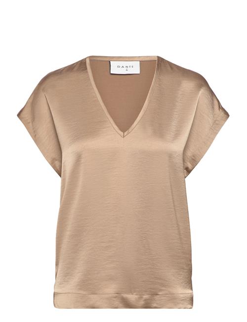 D6Luiza Satin V-Neck Top Dante6 Beige