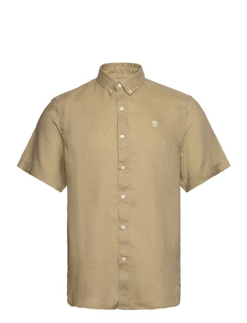 Mill Brook Linen Short Sleeve Shirt Lemon Pepper Timberland Green