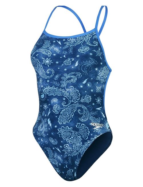 Speedo Womens Allover Digital Vback Speedo Blue