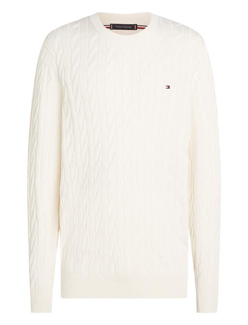 Classic Cotton Cable Crew Neck Tommy Hilfiger White