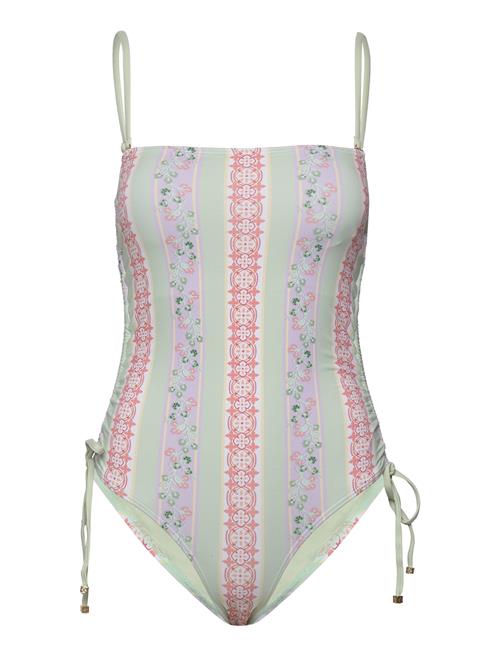 Malina Lauren Printed Drawstring Swimsuit Malina Green