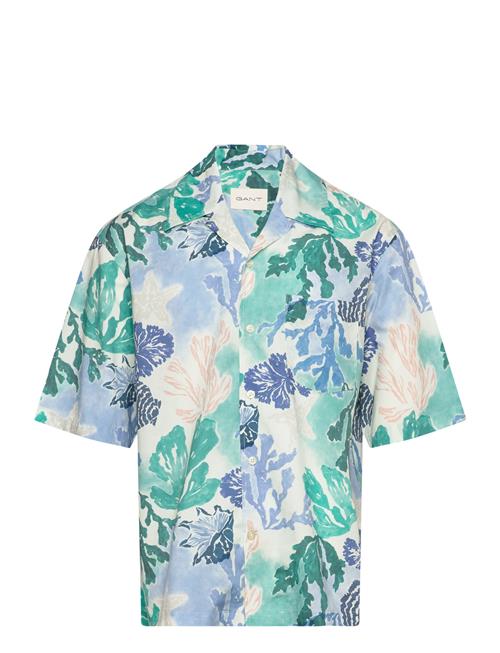 GANT Rel Camp Collar Sea Print Ss Shirt GANT Patterned