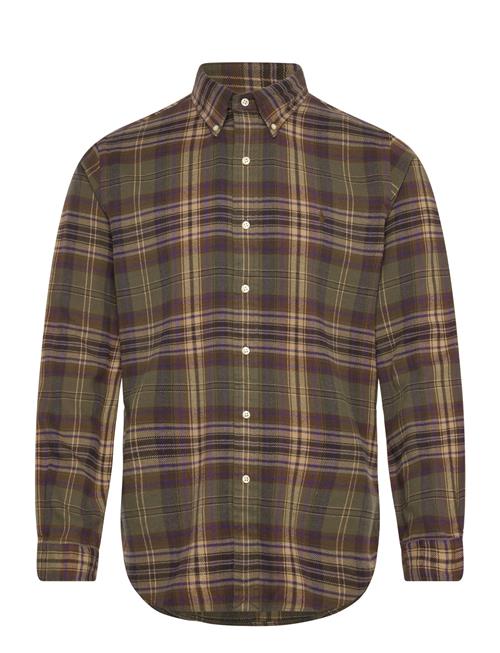 Custom Fit Plaid Brushed Flannel Shirt Polo Ralph Lauren Green