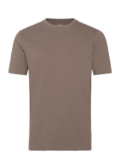 Lindbergh Mens Stretch Crew Neck Tee S/S Lindbergh Brown