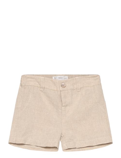 Linen-Blend Bermuda Shorts Mango Beige