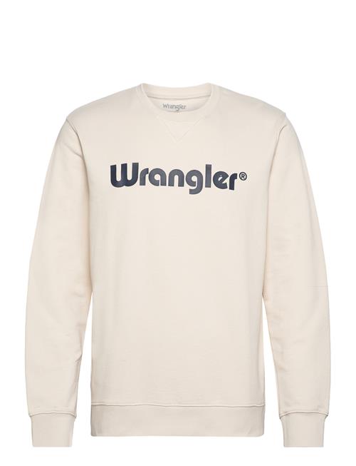 Se Wrangler Logo Crew Sweat Wrangler Cream ved Booztlet