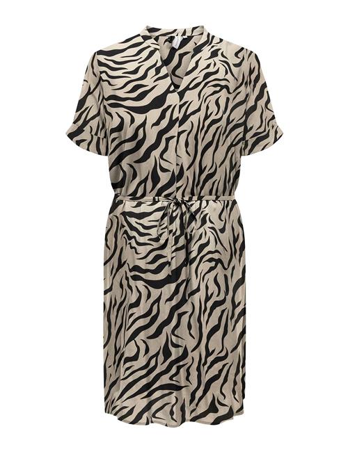 Carnova Life Ss V-Neck Blk Dress ONLY Carmakoma Cream