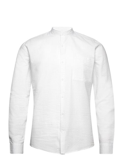 Lindbergh Seersucker Manderin Shirt L/S Lindbergh White