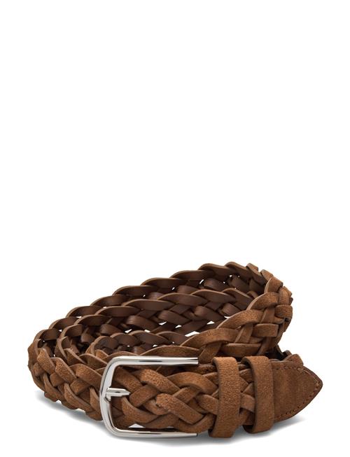 Braided Suede Belt Mango Brown