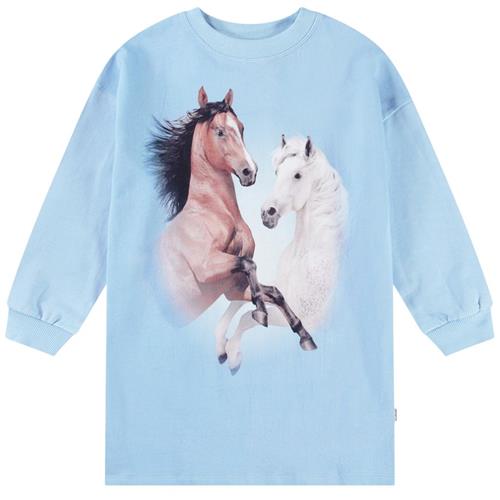 Molo Cyrella Long-Sleeved Dress Bleu Horses | Blå | 122/128 cm