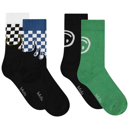 Molo Norman 4-pack Socks Blue Flames | Sort | 27-30 EU