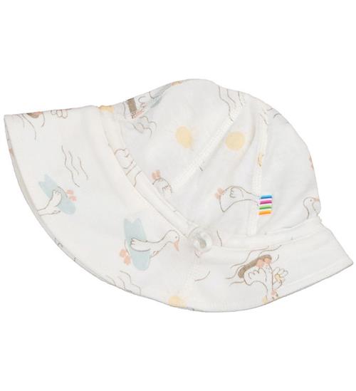 Joha Sommerhat - Uld/Silke - Off White m. Print