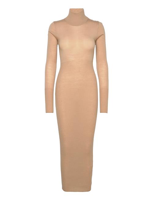 REMAIN Birger Christensen Sheer Knit Maxi Dress REMAIN Birger Christensen Beige