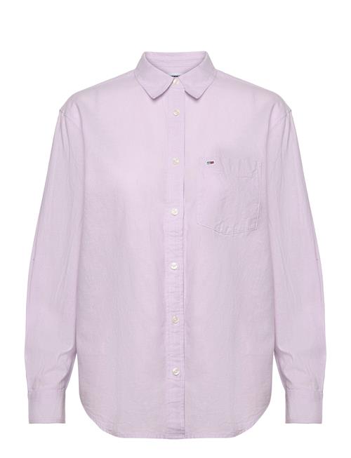 Tommy Jeans Tjw Solid Linen Blend Shirt Tommy Jeans Pink