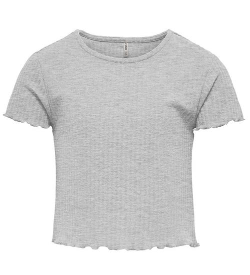 Kids Only T-shirt - Noos - Rib - KogNella - Light Grey Melange