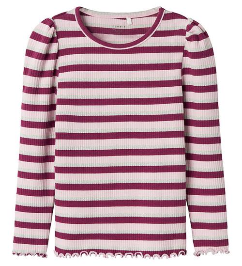 Name It Bluse - Rib - NmfBalisa - Boysenberry m. Striber/Glimmer