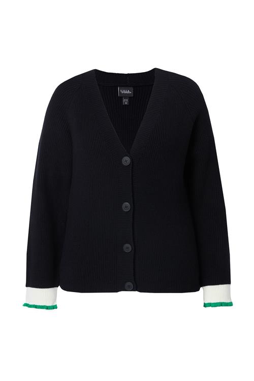 Ulla Popken Cardigan  lysegrøn / sort / hvid