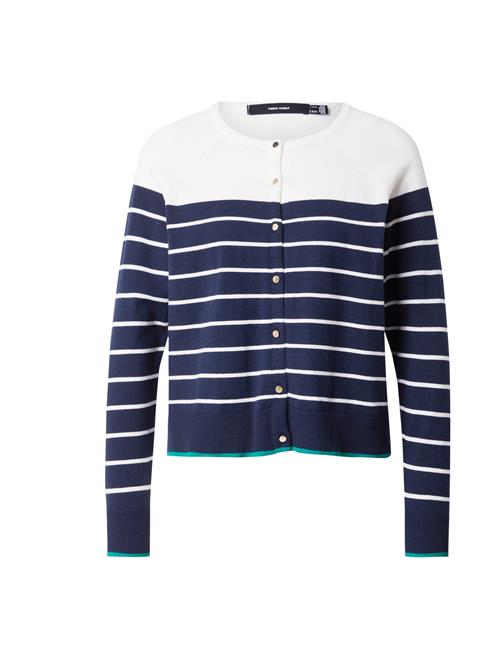 Se VERO MODA Cardigan 'VMALMA'  navy / grøn / hvid ved About You