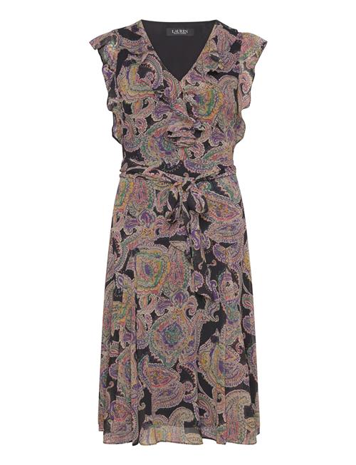 Lauren Ralph Lauren Paisley Belted Crinkle Georgette Dress Lauren Ralph Lauren Black