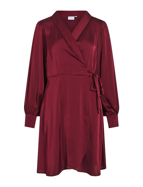 Vienna Ravenna L/S Short Wrap Dress-Noos Vila Red