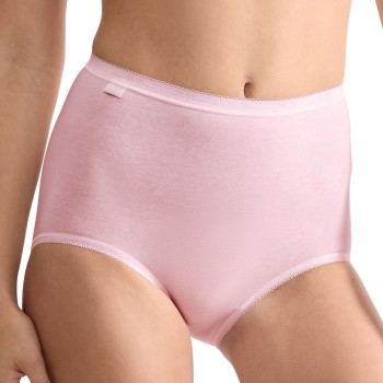 Sloggi Trusser 4P Basic Plus Maxi Panty Rosa/Blå bomuld 50 Dame