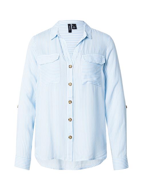 VERO MODA Bluse 'VMBUMPY'  lyseblå / hvid