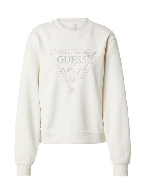 GUESS Sweatshirt 'PYTHON'  creme / grå / lyserød