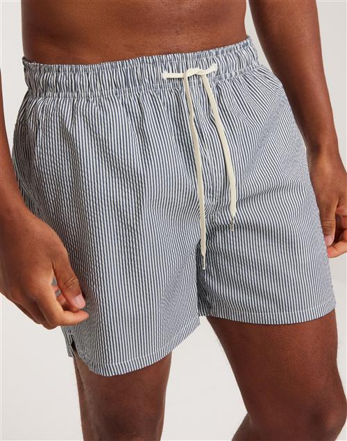 Selected Homme Slhcooper Seersucker Swimshorts Badeshorts Ternet/Stribet