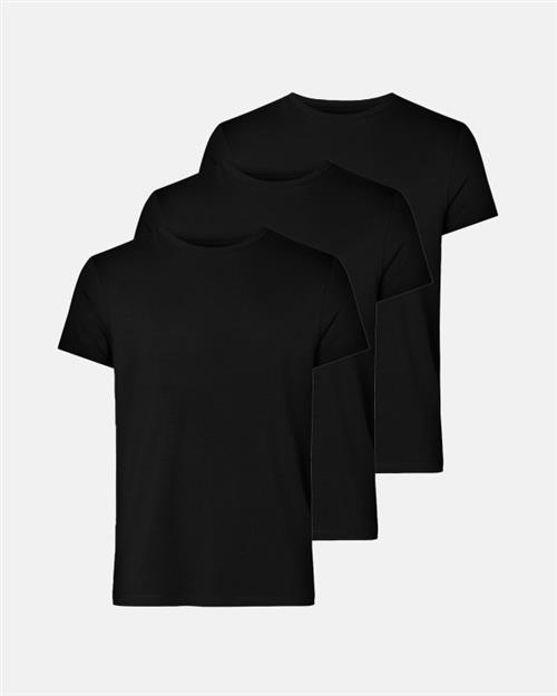 T-shirt "o-neck" 3-pak | Bambusviskose | Sort