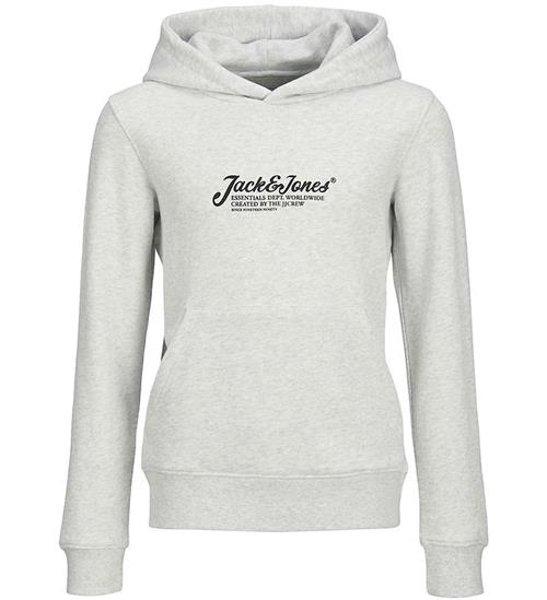 Jack & Jones Hættetrøje - JjBeau - Hvid Meleret