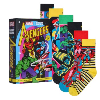 Happy socks Strømper 6P Marvel Avengers Assemble Gift Set Flerfarvet bomuld Str 41/46