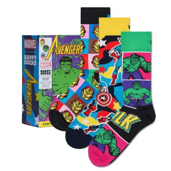 Happy socks Strømper 3P Marvel Avengers Gift Set Flerfarvet bomuld Str 36/40