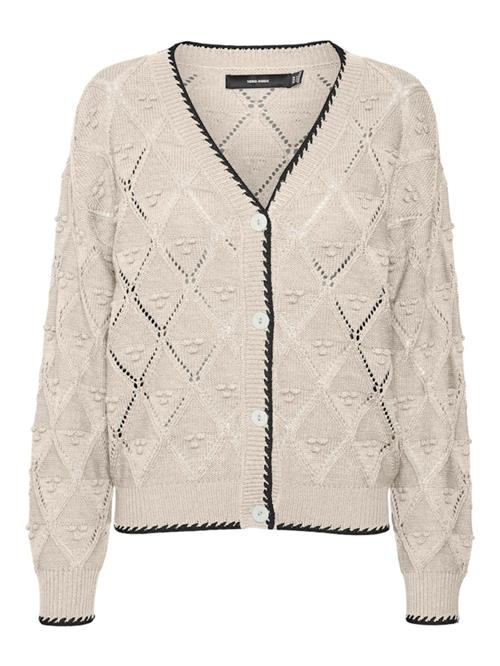 VERO MODA Cardigan 'VMJULIAN'  beige / sort