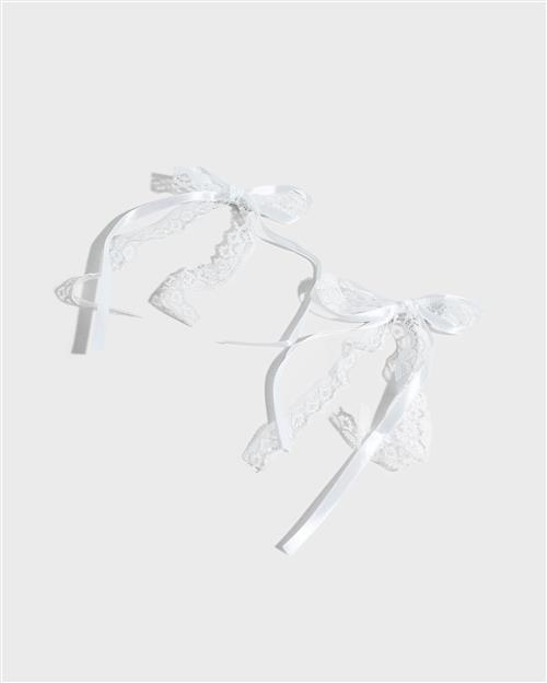 Pieces - Hvid - Pcwera 2-Pack Bow Hairclip D2D