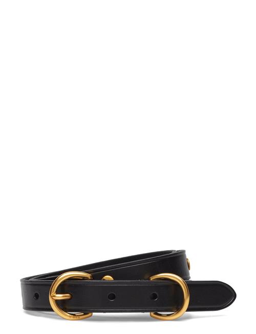 Polo Ralph Lauren Slim Studded Calfskin Double D-Ring Belt Polo Ralph Lauren Black