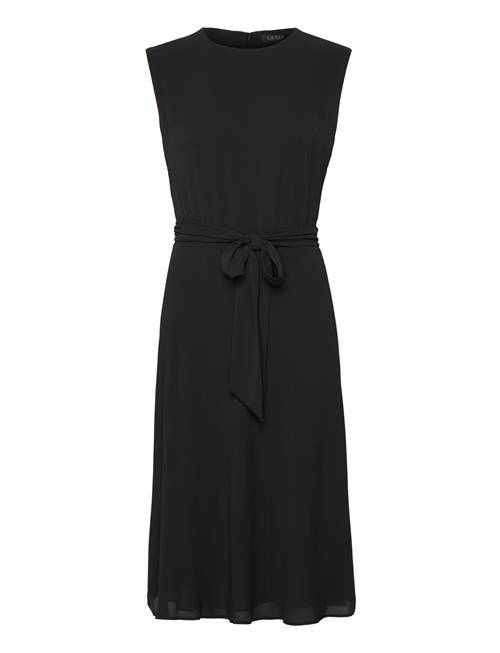 Belted Bubble Crepe Dress Lauren Ralph Lauren Black