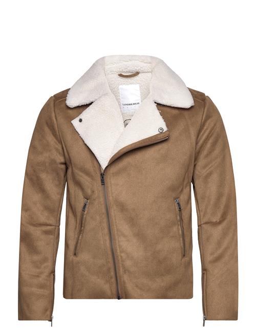 Imit. Shearling Biker Jacket Lindbergh Brown