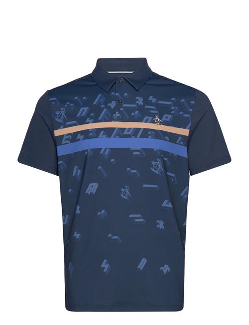 Got Game Engineered Stripe Novelty Print Polo Original Penguin Golf Navy