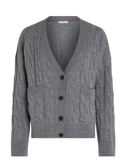 Se Soft Wool Cable Cardigan Tommy Hilfiger Grey ved Booztlet