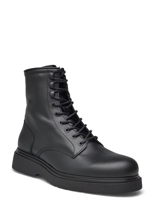 Calvin Klein Lace Up Boot W/ Zip Lth Calvin Klein Black