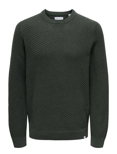 ONLY & SONS Onsfoster Life Reg 7 Struc Crew Knit ONLY & SONS Green